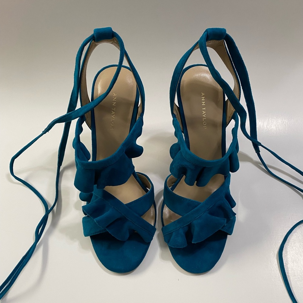 Ann Taylor Suede Heel Sandals